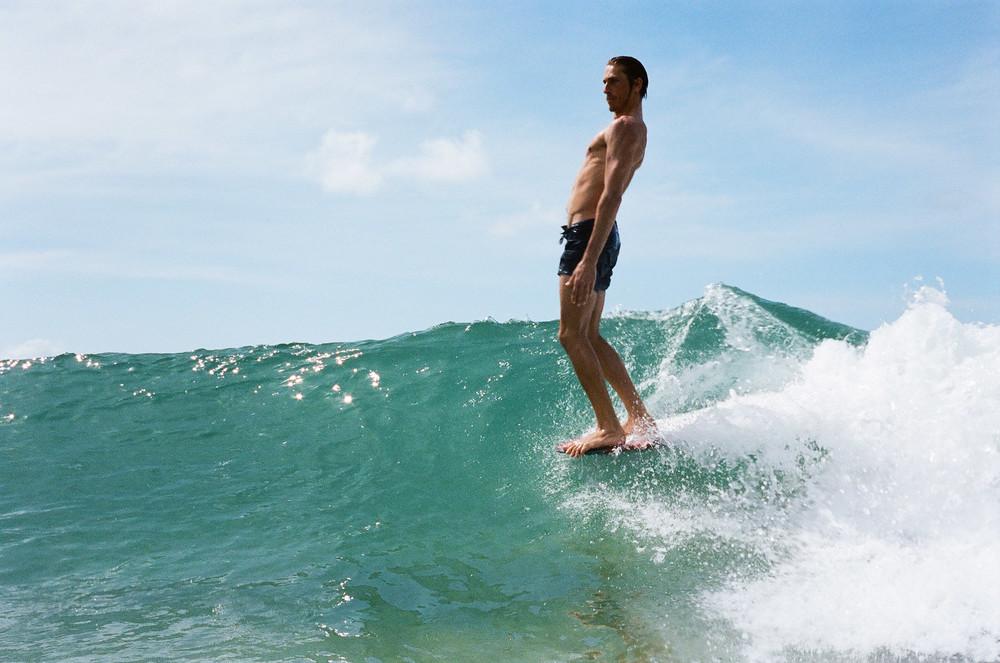 Robin Kegel enjoying the warmth and fun waves of Noosa during his time in Australia in March